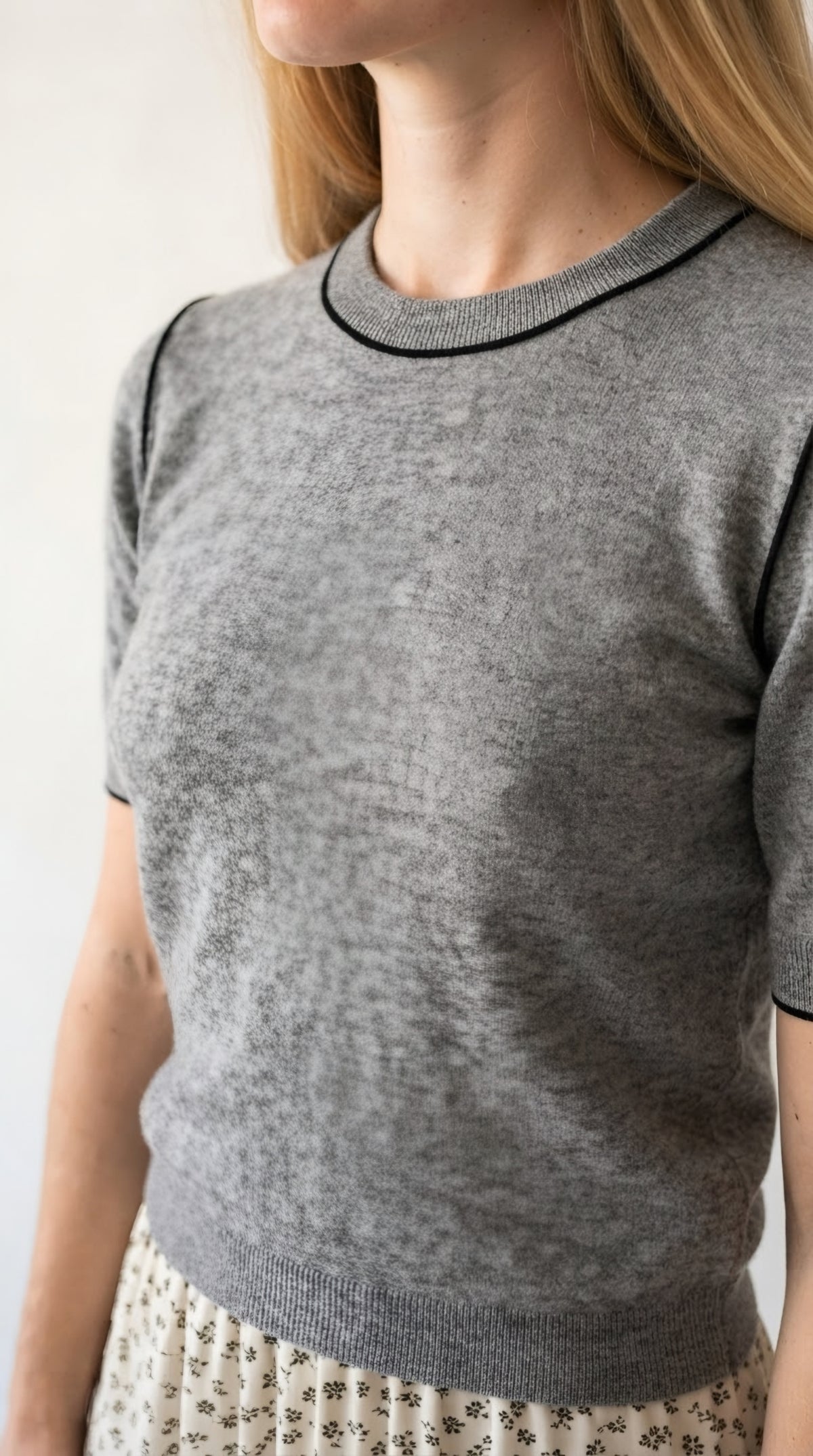 Nervuré Cap Sleeve Knit Sweater