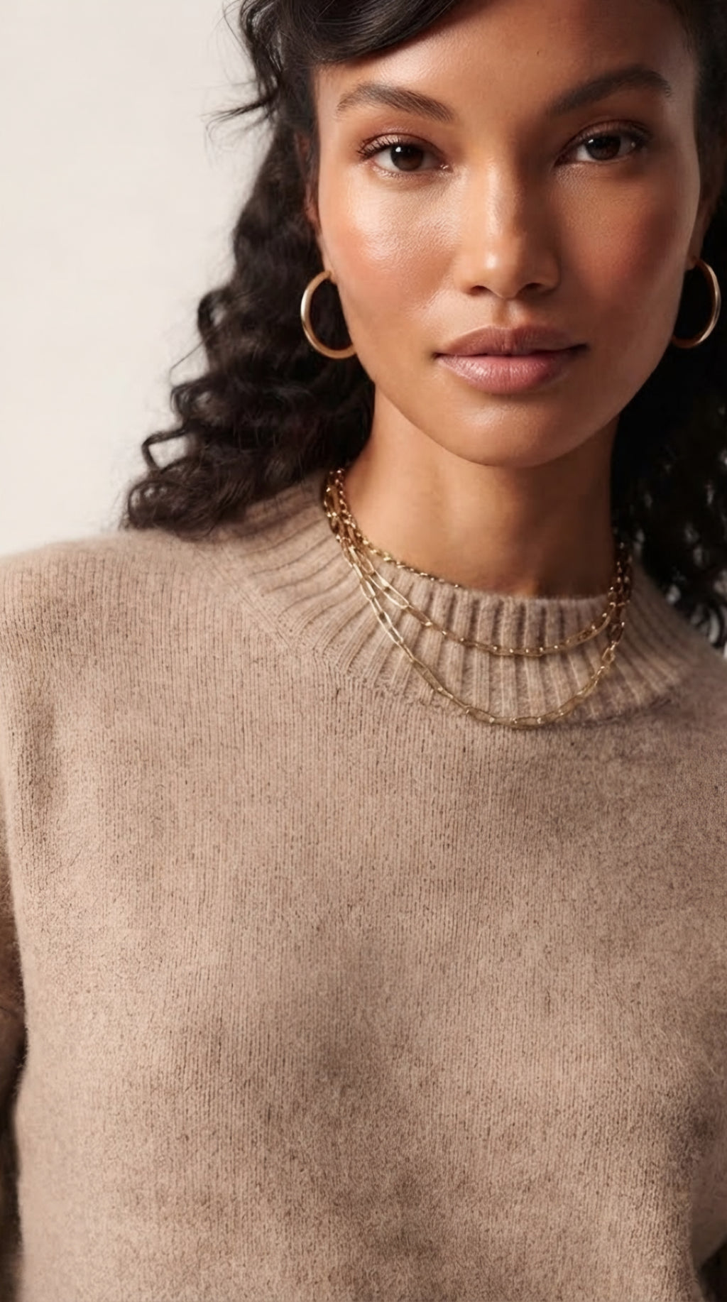 Tourelle High Collar Knit Sweater