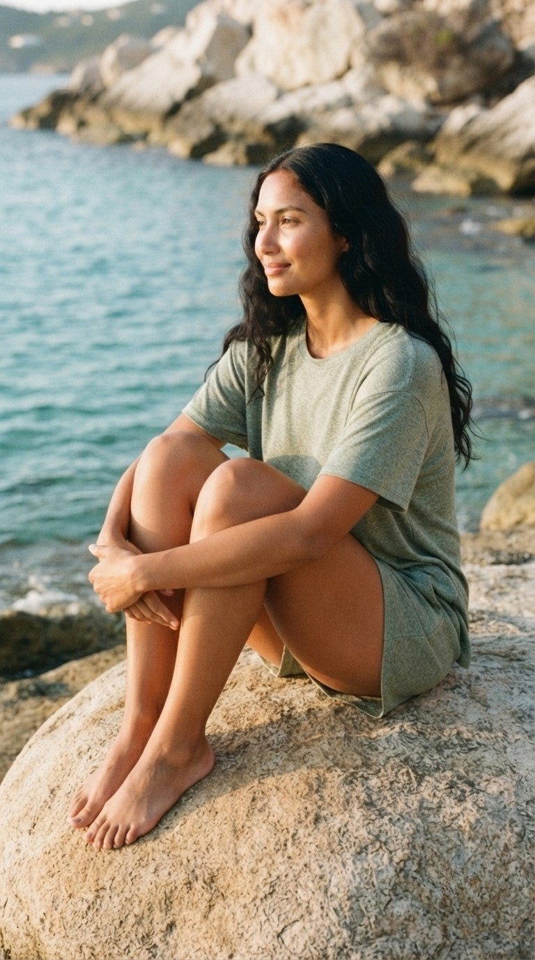 Mélange Ash Jade Two-Piece Set