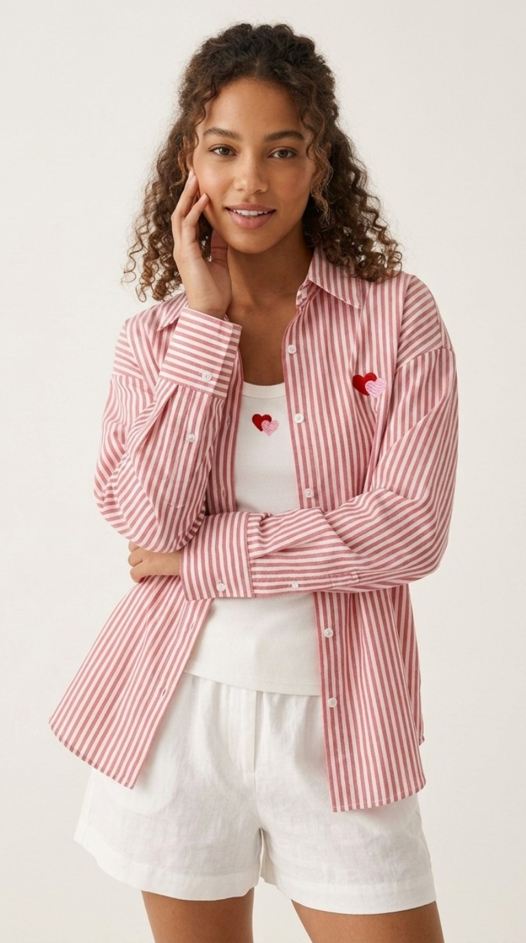 Amour Stripe Shirt & Tank Set