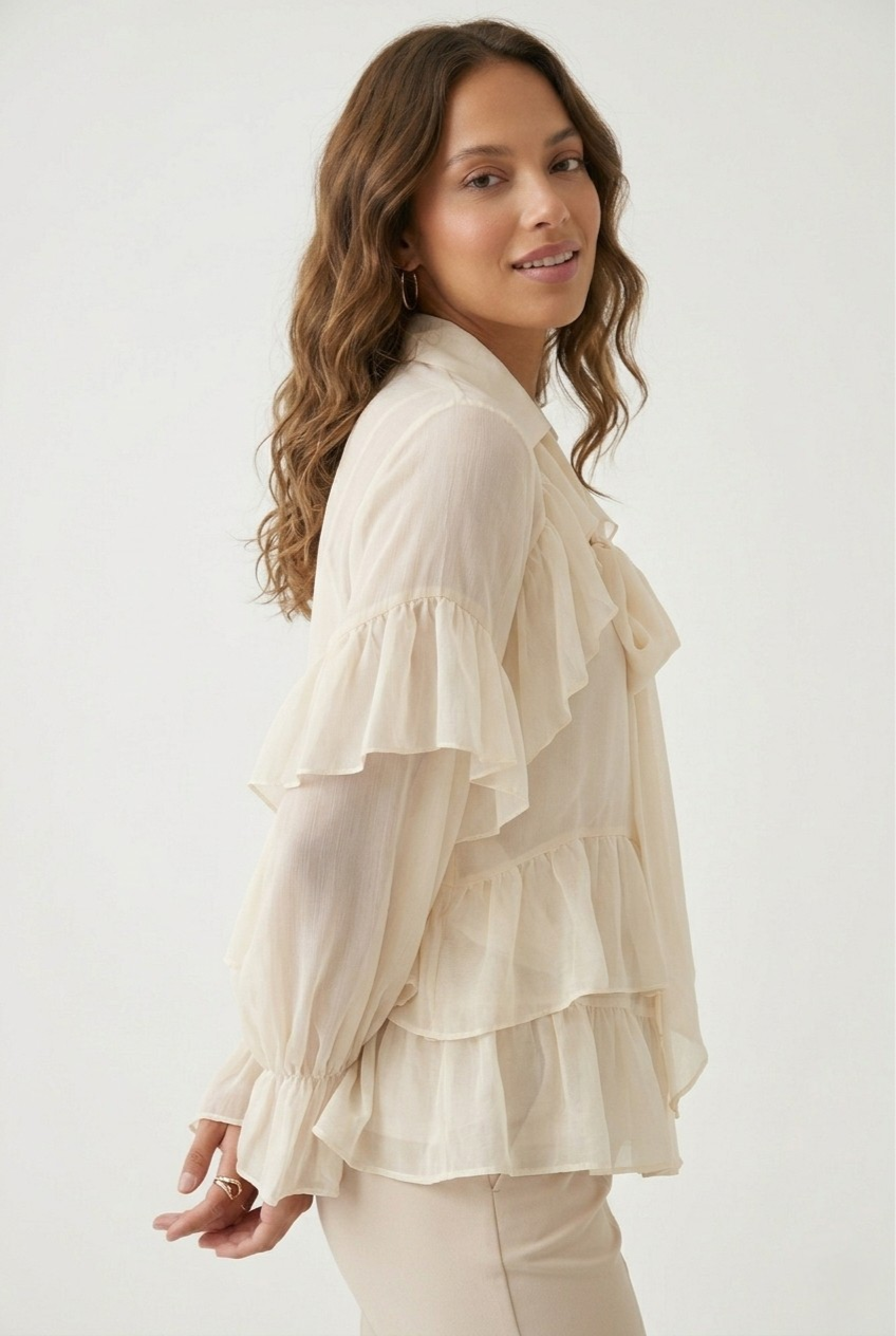 Volant Ruffled Chiffon Blouse