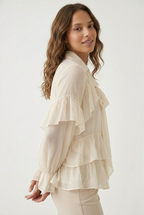 Volant Ruffled Chiffon Blouse