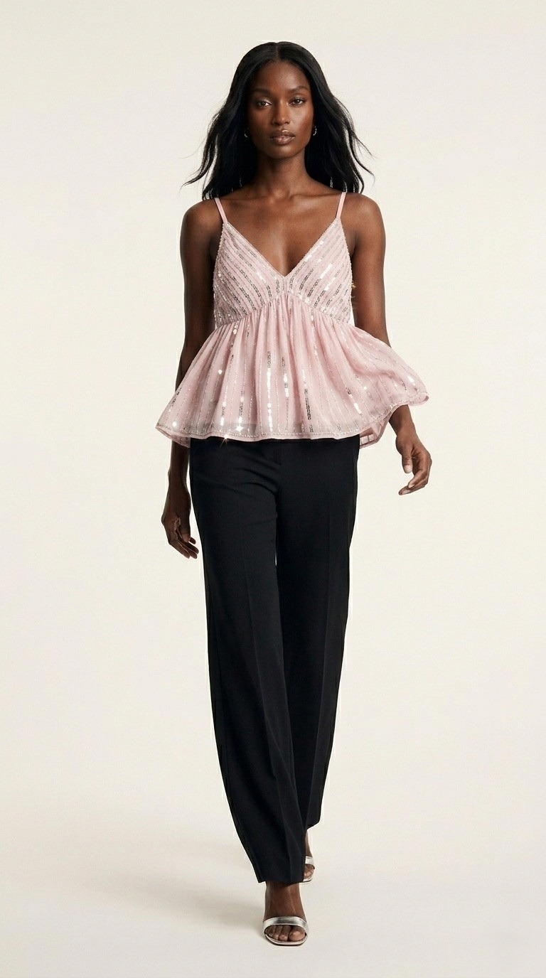 Scintilla Sequin Party Top