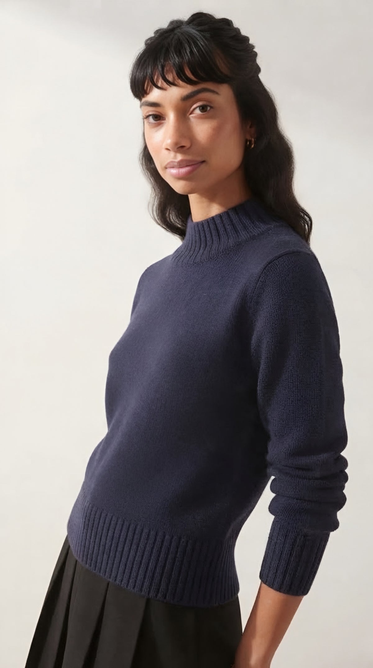 Tourelle High Collar Knit Sweater