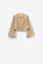 Soie Tencel Balloon Sleeve Blouse