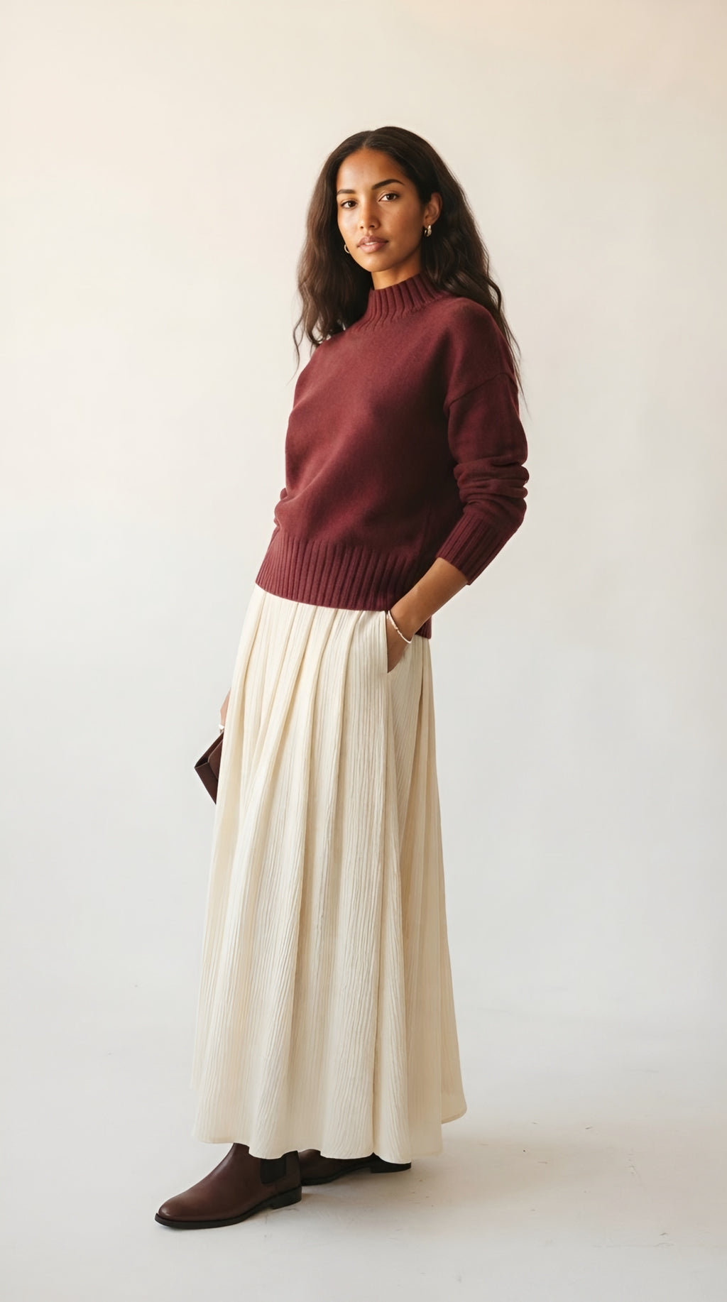 Tourelle High Collar Knit Sweater