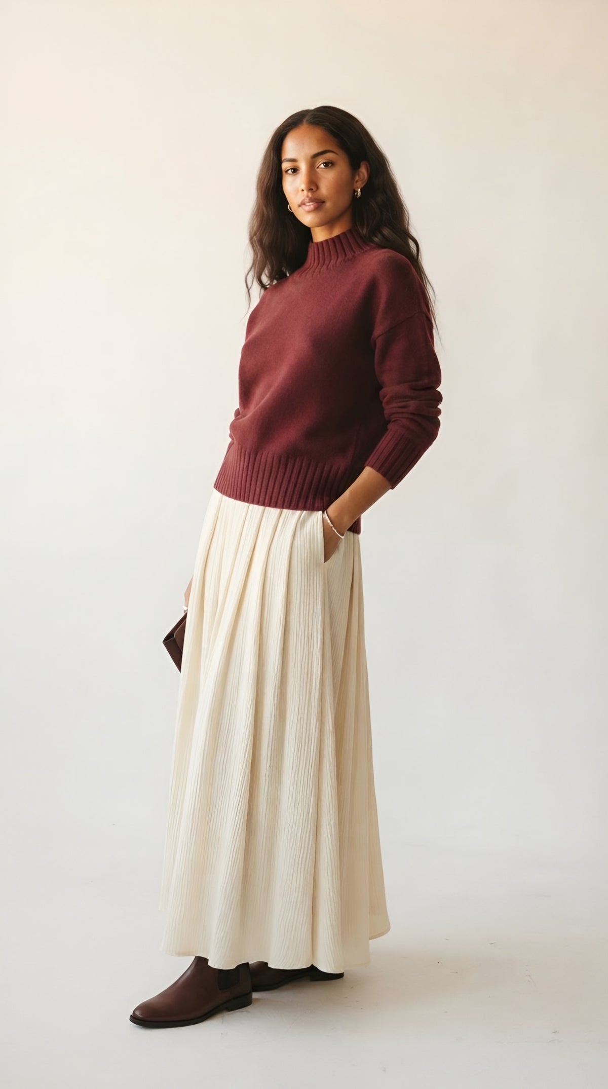 Tourelle High Collar Knit Sweater