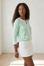 Galon Contrast Trim Cardigan