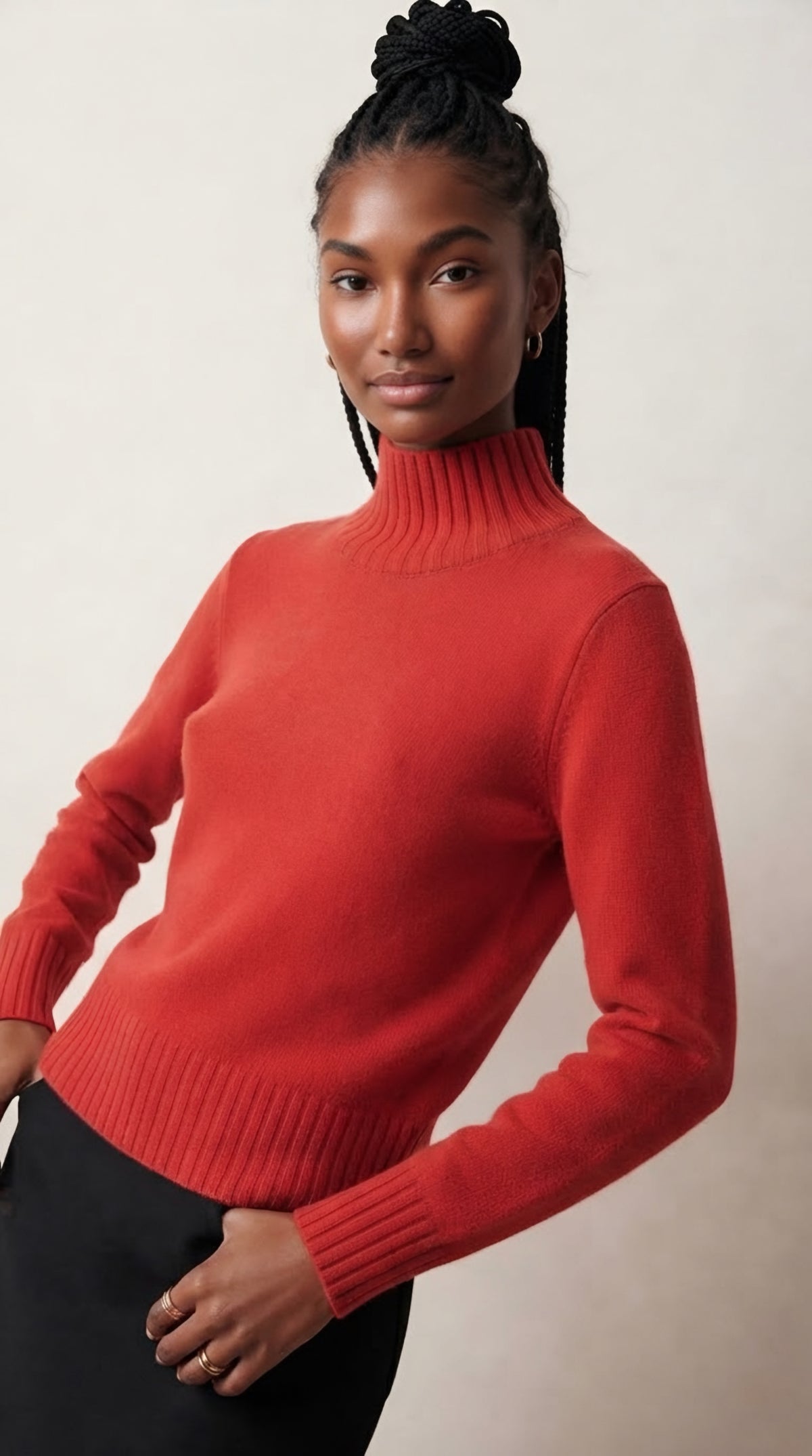 Tourelle High Collar Knit Sweater