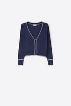 Contour Navy Contrast Trim Cardigan