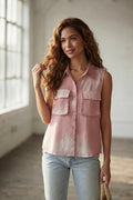 Nuée Pink Strass Sleeveless Shirt