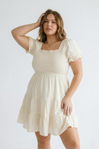 Volute Smocked Tiered Mini Dress
