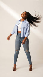 Bouton Cropped Pocket Shirt