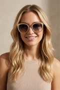 Dorée Beige Cat Eye Metal Shades