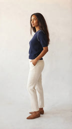 Nervuré Cap Sleeve Knit Sweater