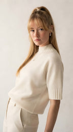 Hausse Chunky Ribbed High Collar Sweater