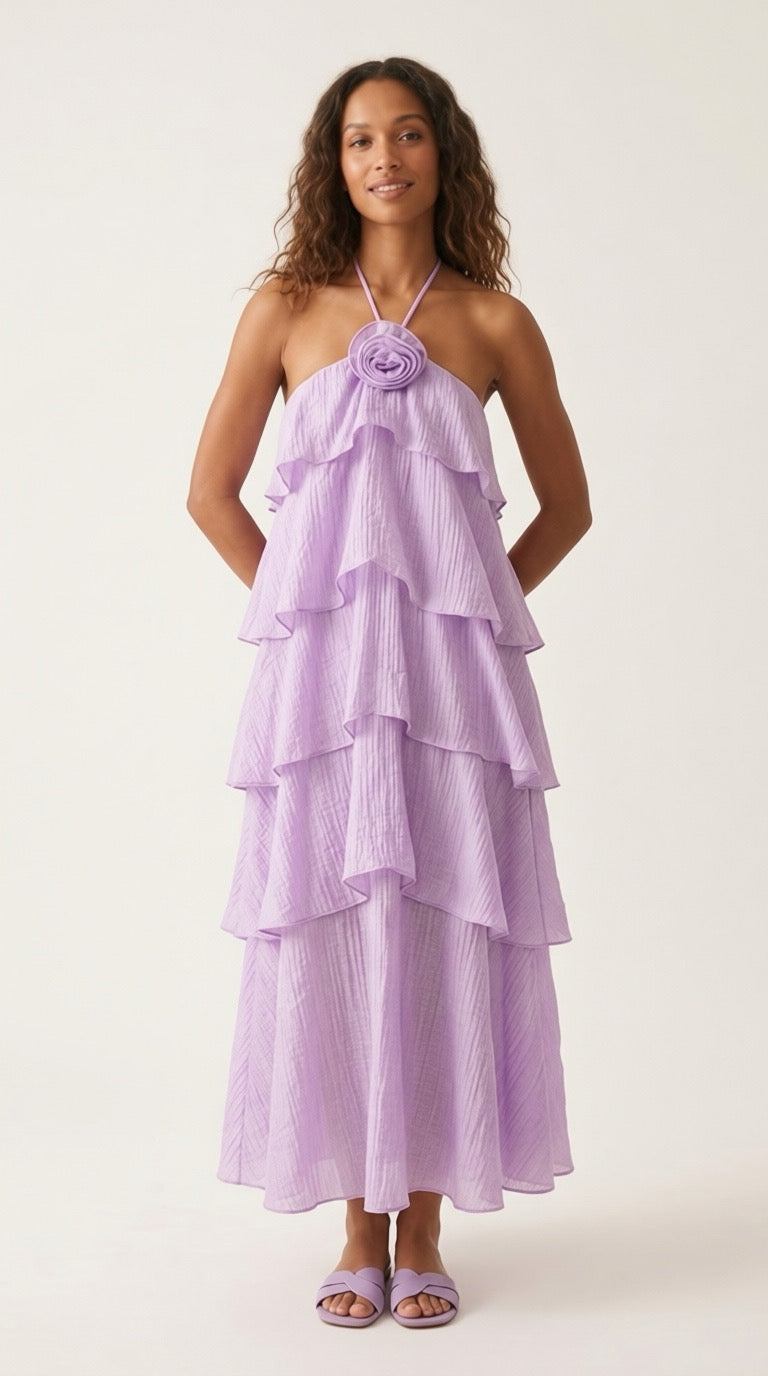 Rosier Rose Detail Maxi Dress