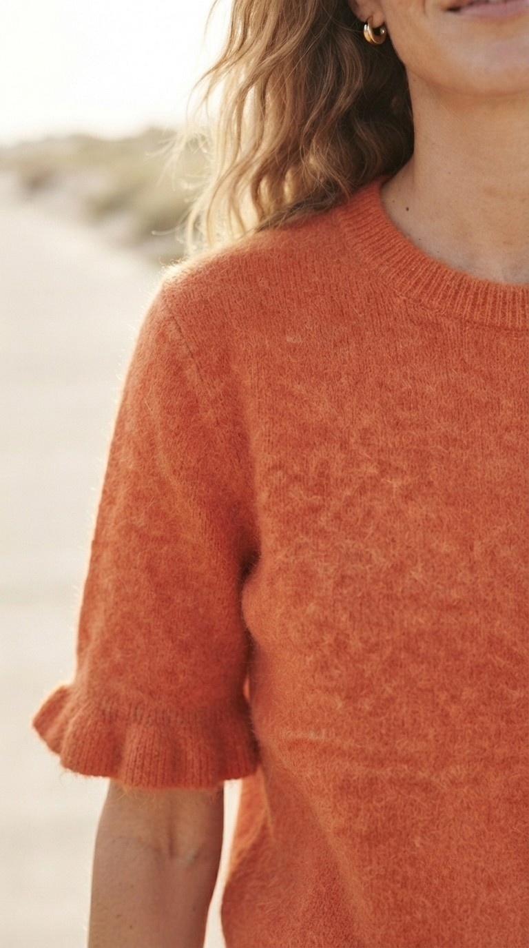 Duvet Ruffle Sleeve Sweater