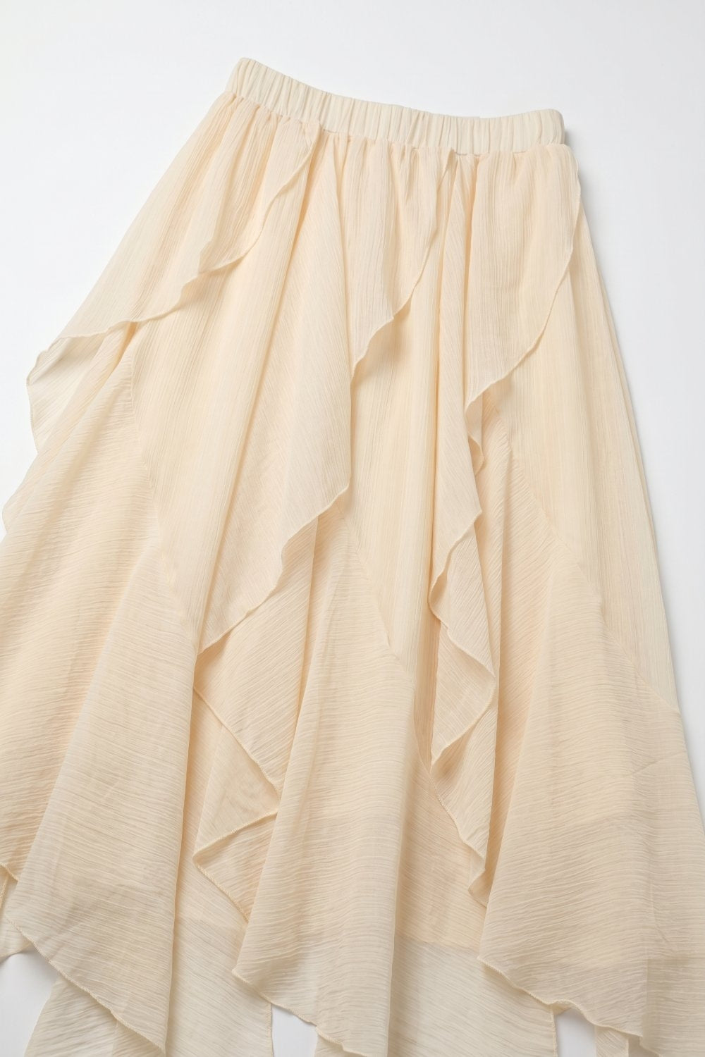 Celeste Ruffle Tiered Asymmetrical Midi Skirt