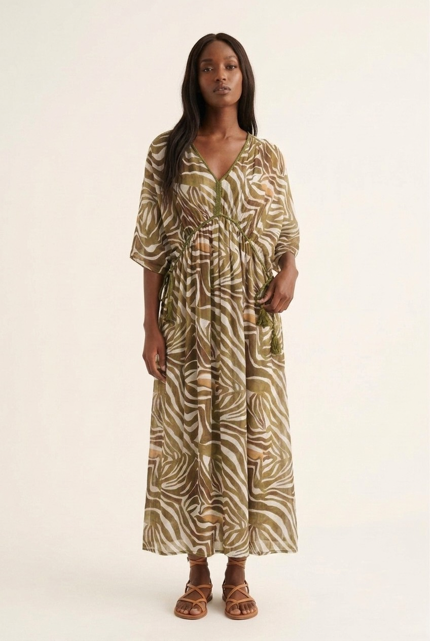 Zinga Zebra Chiffon Maxi Dress