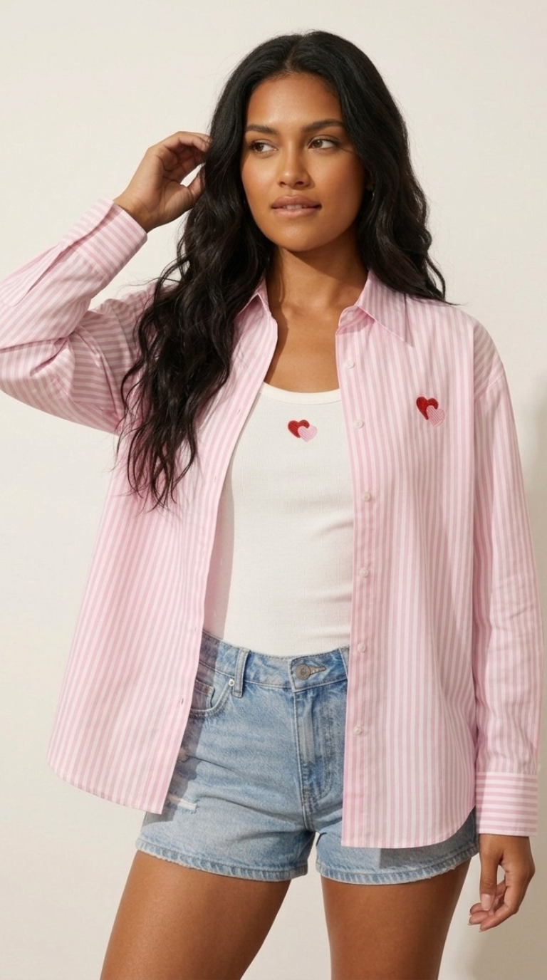 Amour Stripe Shirt & Tank Set