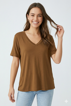 Velours V-Neck Viscose Tee