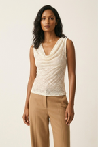 Voile Lace Cowl Tank