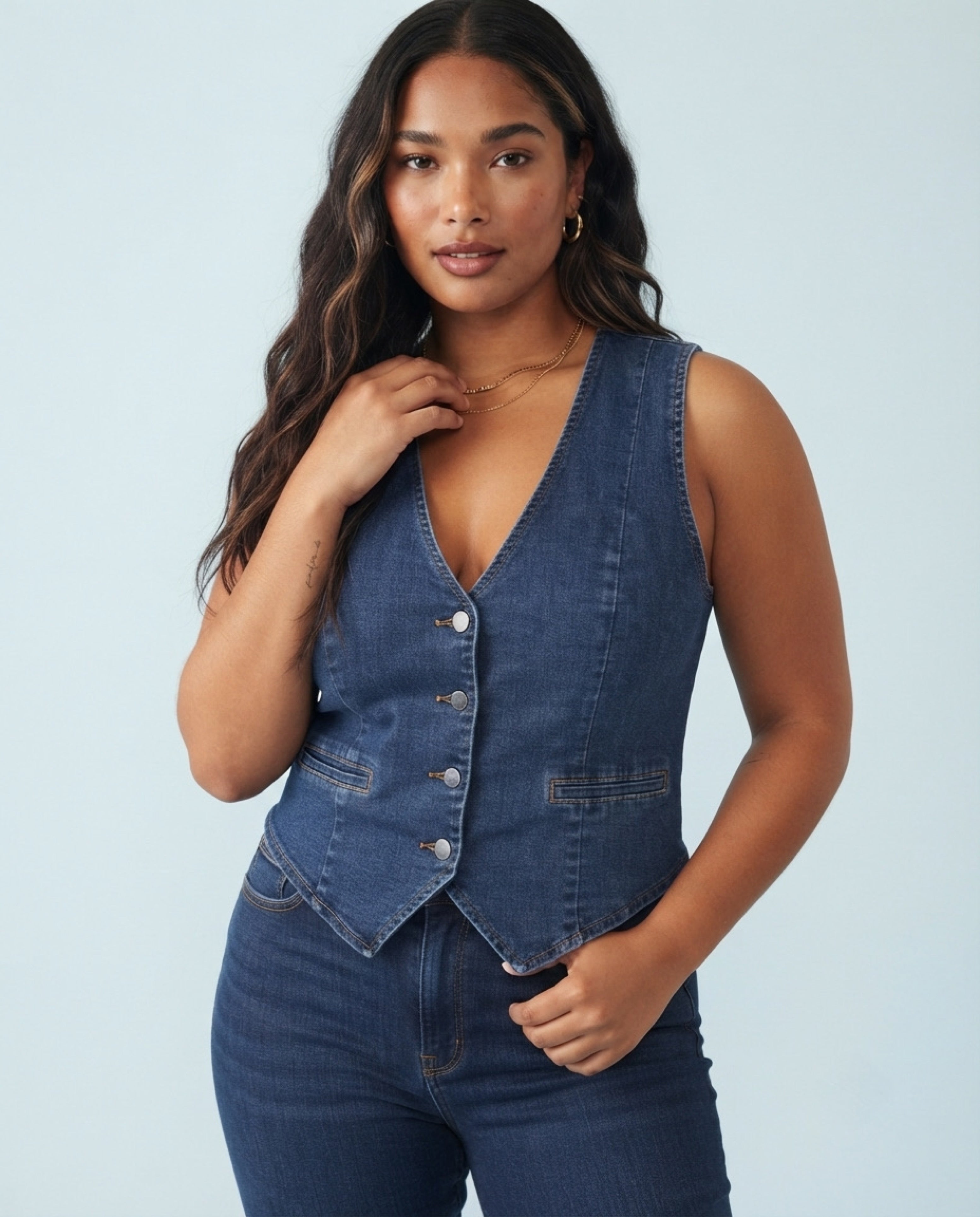 Gilet Dark Wash Denim Vest