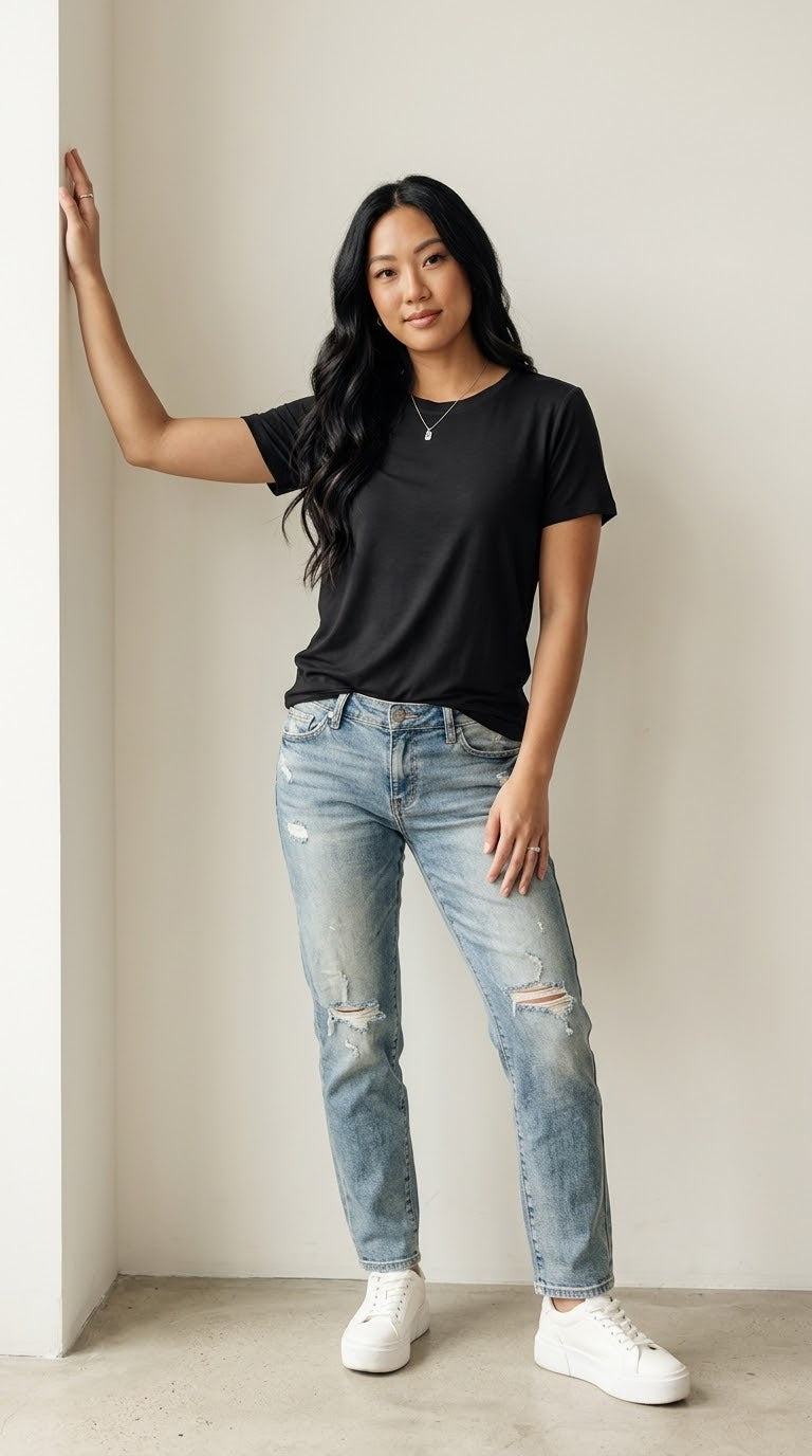Essentiel Black Viscose Tee
