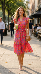 Corail Floral Tea Dress