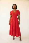 Ballon Rouge Tiered Maxi Dress
