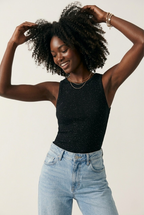 Paillette Glitter Ribbed Tank