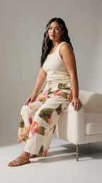 Aquarelle Floral Wide Leg Pants