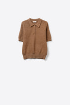 Tricot Textured Knit Polo Shirt