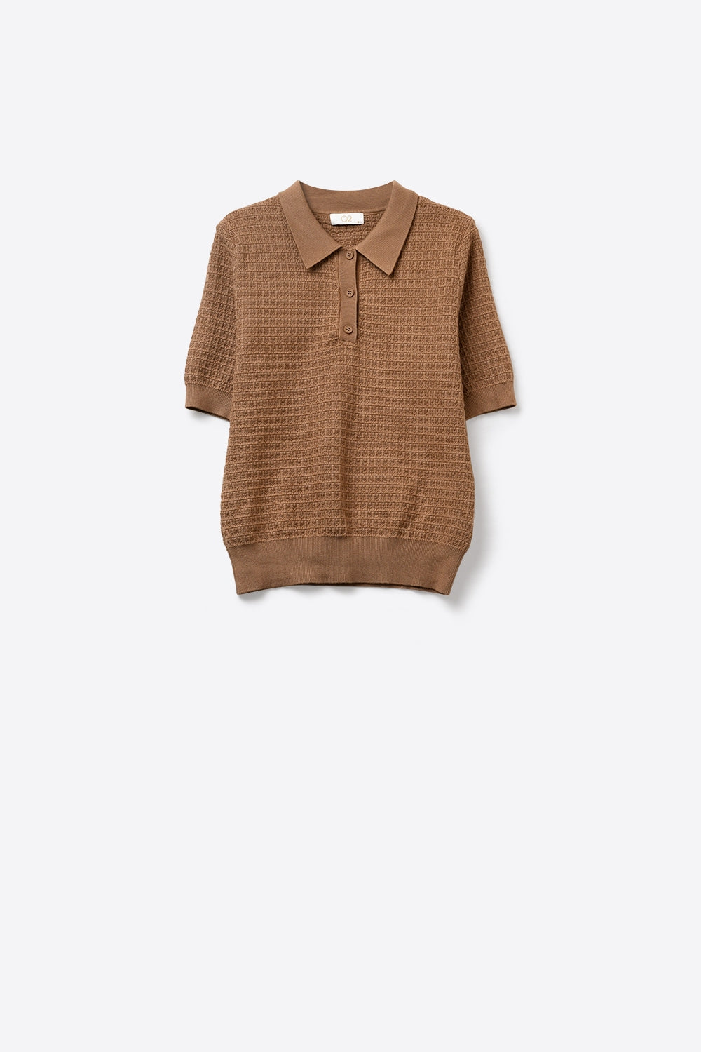 Tricot Textured Knit Polo Shirt