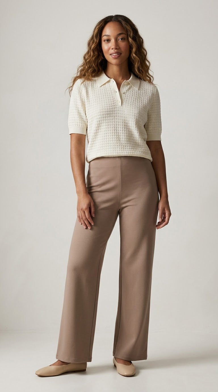 Fluide Stretch Knit Wide Leg Pants