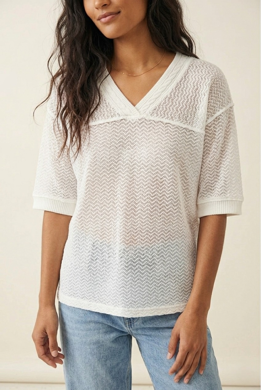 Aéré Textured Oversized Top