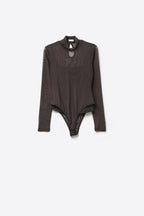 Résille Mesh Mock Neck Bodysuit