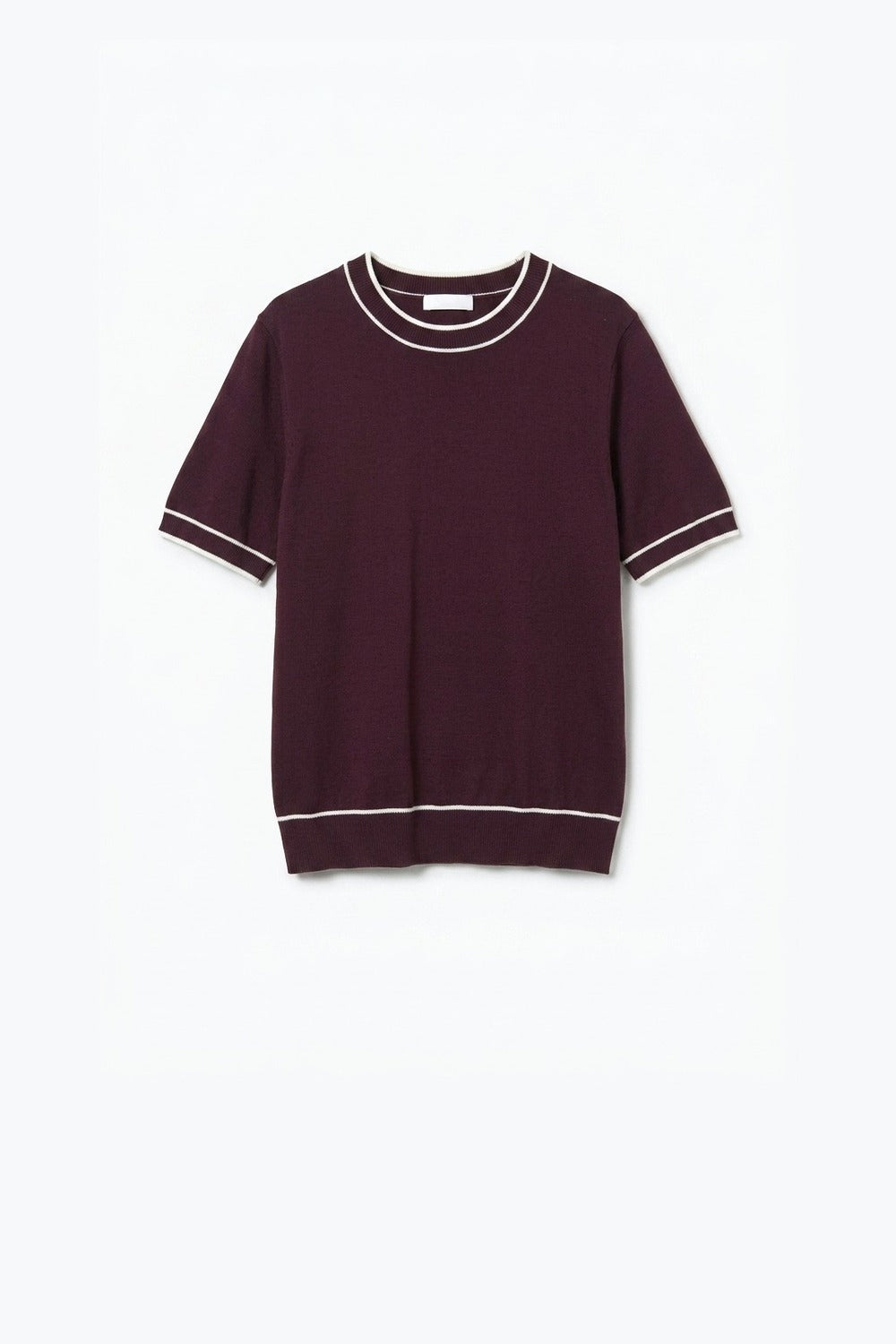 Fil Fine Knit Contrast Trim Sweater