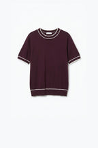 Fil Fine Knit Contrast Trim Sweater