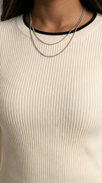 Galon Ribbed Contrast Sweater