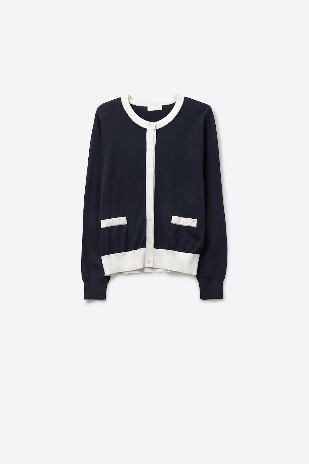 Galon Contrast Trim Cardigan