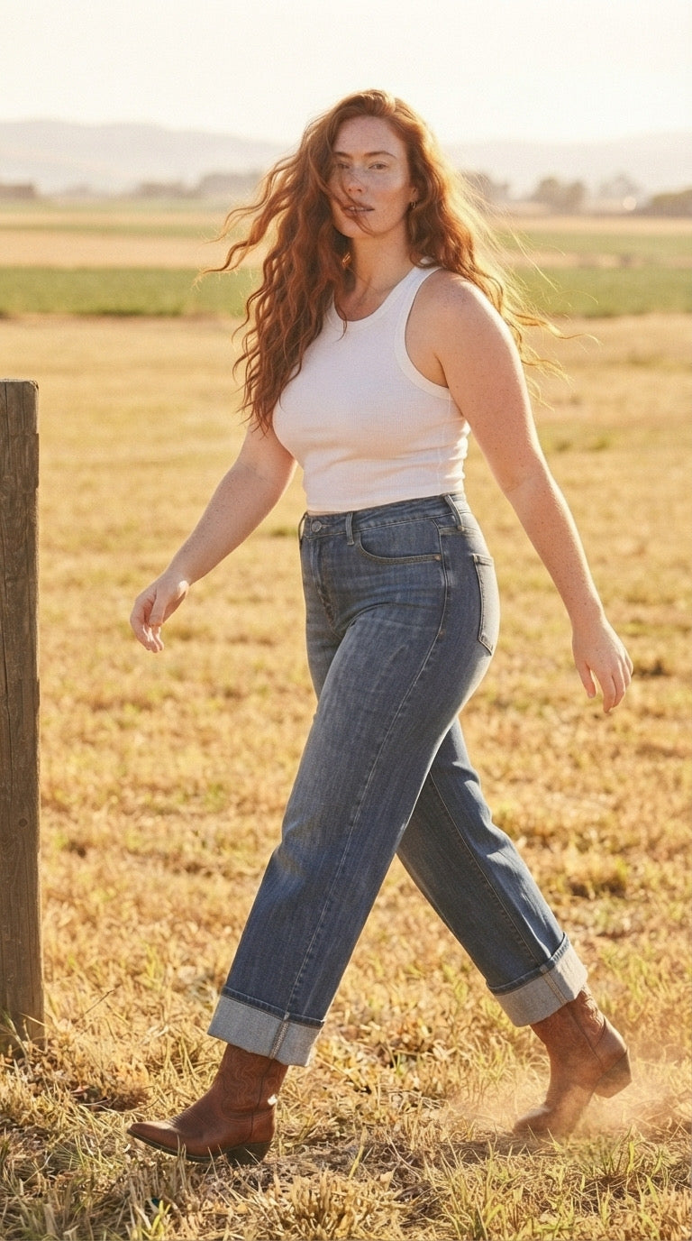 Courbe Barrel Cuffed Jeans