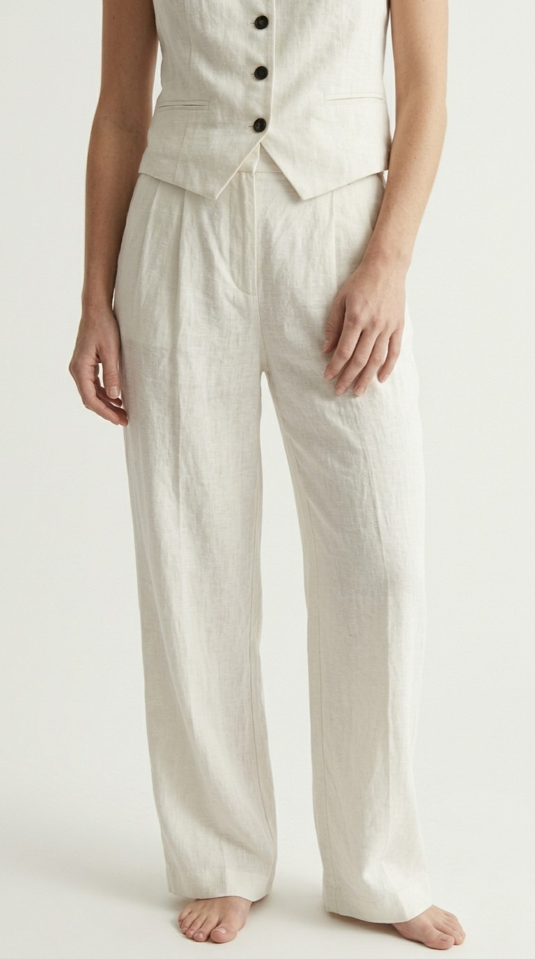 Plissé Wide Leg Trousers
