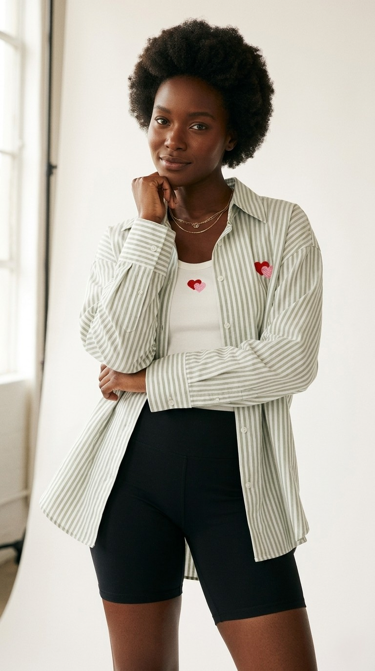 Amour Stripe Shirt & Tank Set
