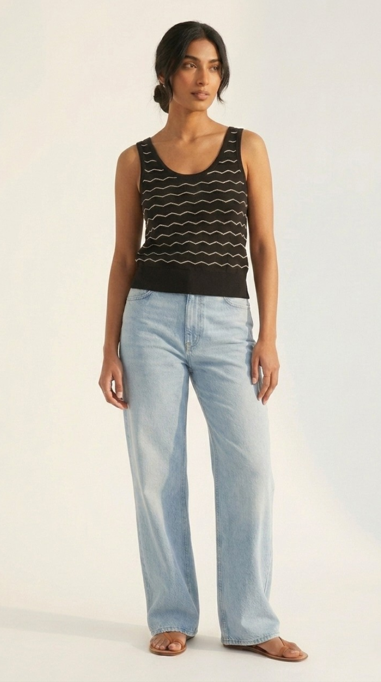 Lucent Metallic Knit Tank