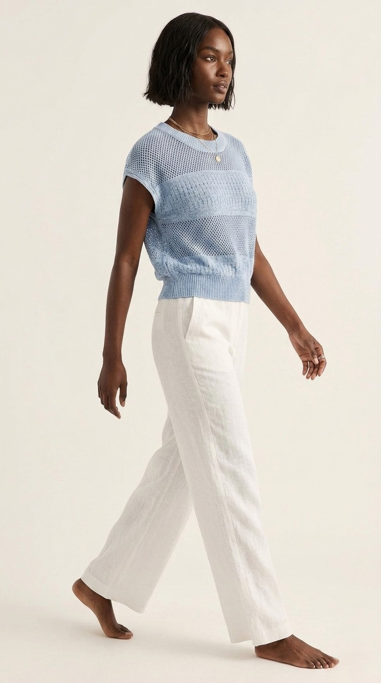 Treillis Cap Sleeve Sweater