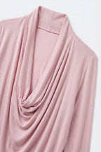 Drapé Cowl Neck 3/4 Sleeve Top