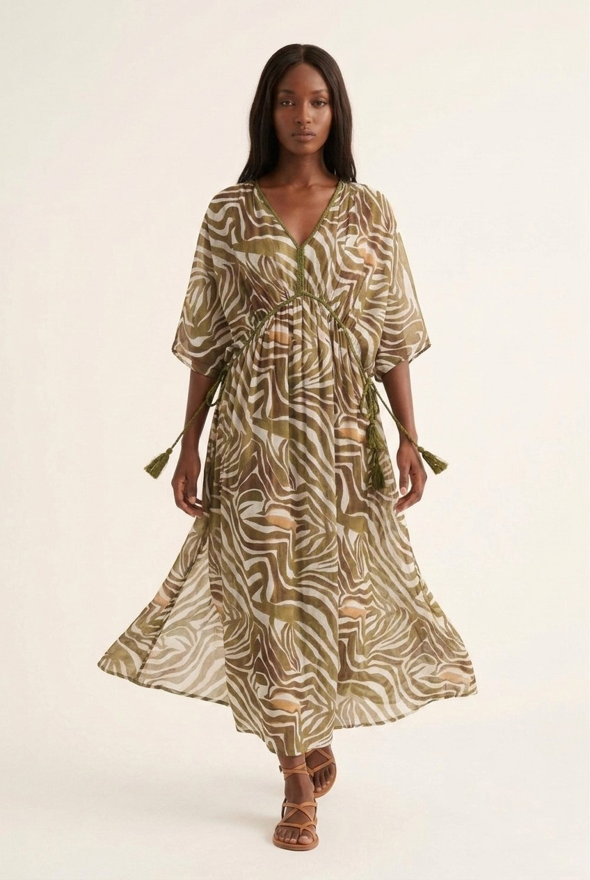 Zinga Zebra Chiffon Maxi Dress