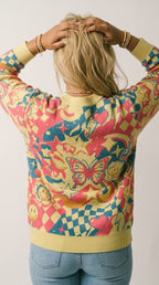 Bazart Jacquard Knit Cardigan